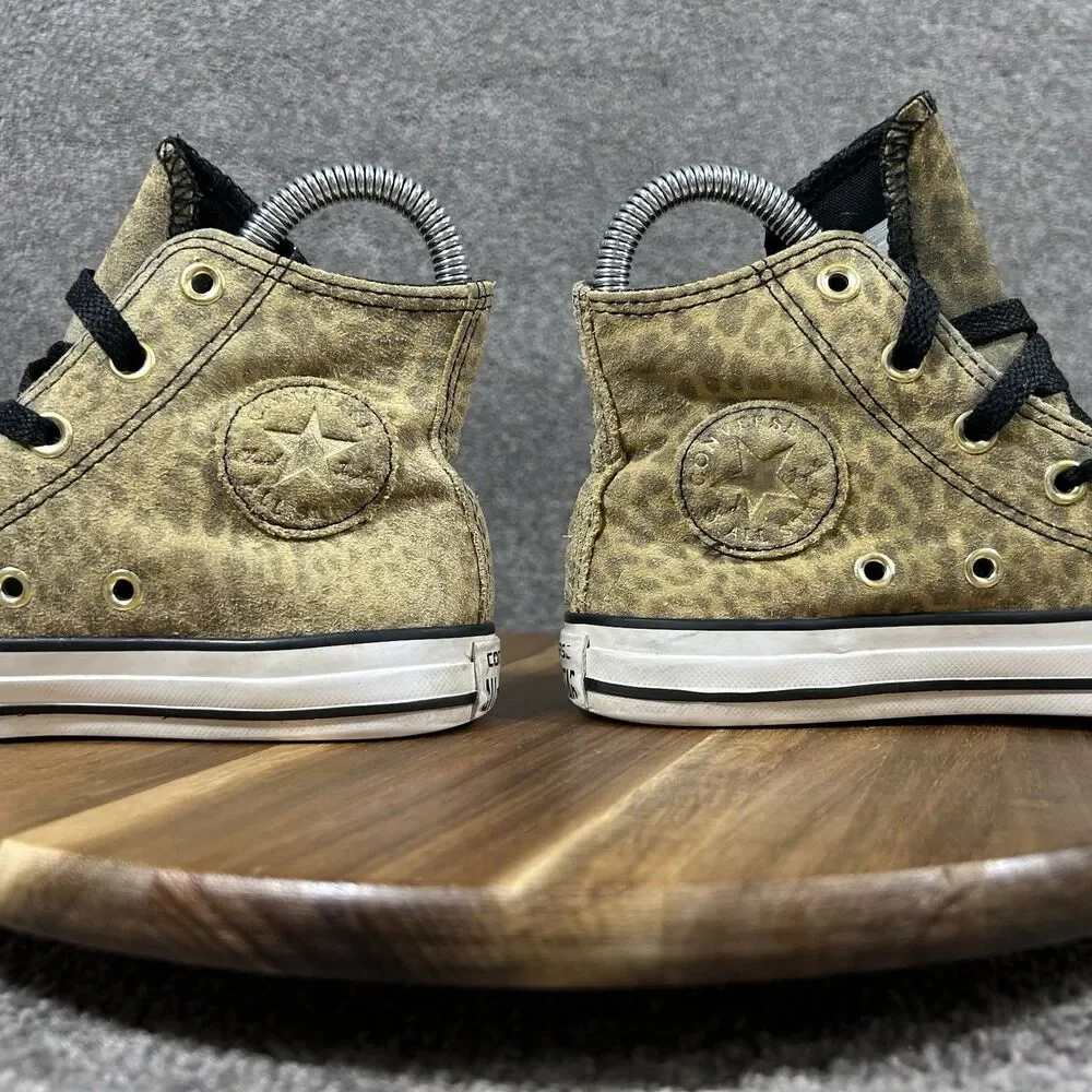Converse Chuck Taylor All Star High Kids Sz 13 Leopard Print Athletic Shoes Used